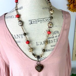 Boho Mixed Chunky Bright Necklace 16"